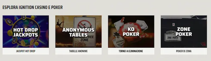 Ignition Casino Italia games