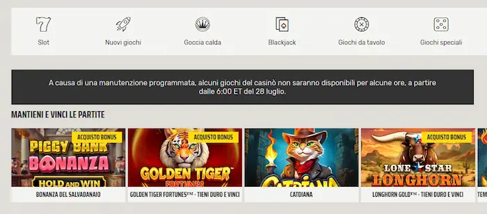 Ignition Casino Italia slots